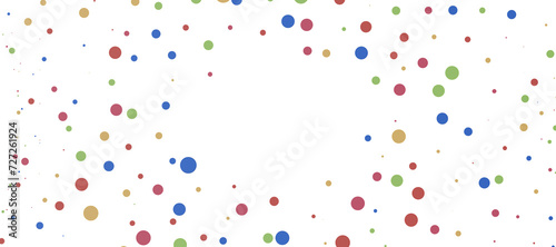 Sunburst and colorful confetti background frame illustration