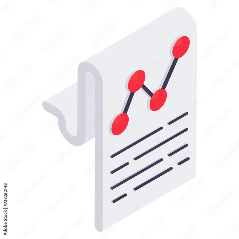 An isometric design icon of business report An isometric design icon of business report
