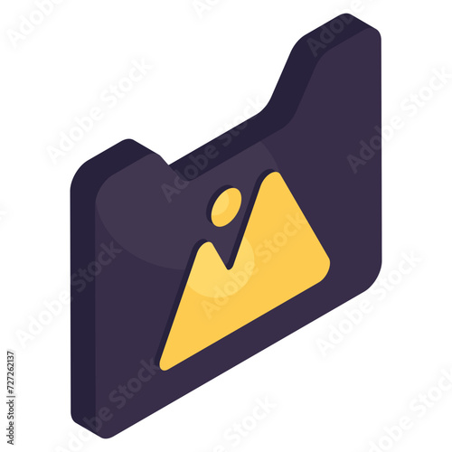 A unique design icon of gallery folder 