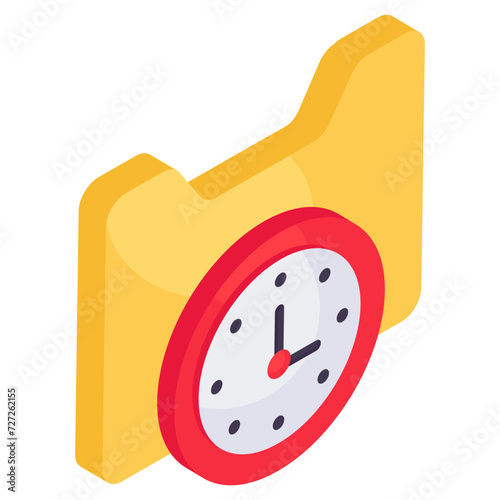 Clock on document case denoting concept of folder history 