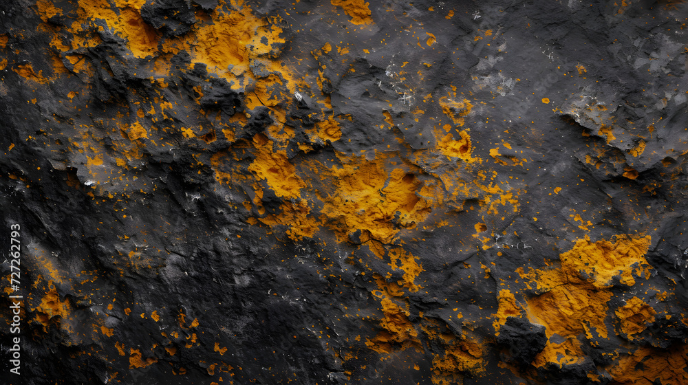 Rusted Surface With Yellow and Black Paint