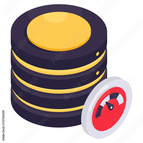 An isometric icon design of server speed test