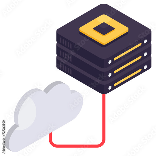 An icon design of cloud server 