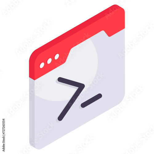 An isometric design icon of web command 