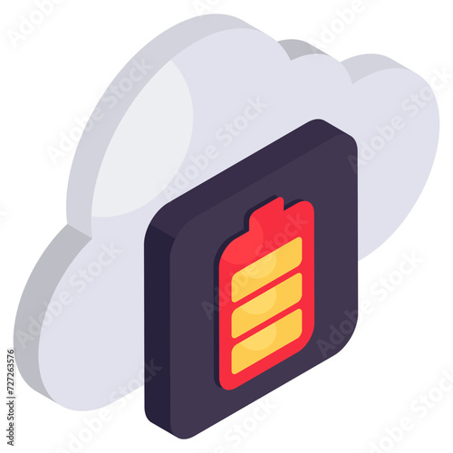 Editable design icon of cloud battery