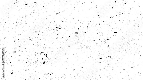 Black grainy texture isolated on white background. Dust overlay. Dark noise granules. White dust and scratches on a dark background enhance the grunge vibe.