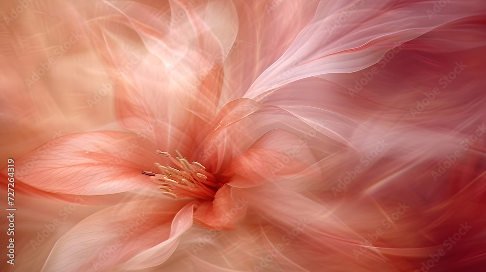 Pink Flower With White and Red Petals