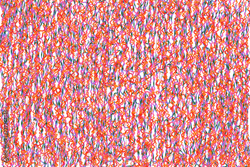 Eine Fläche, Überlagerung oder ein Hintergrund aus mehreren, ungleichmäßig gewellten Linien, aus bunten Farbverläufen