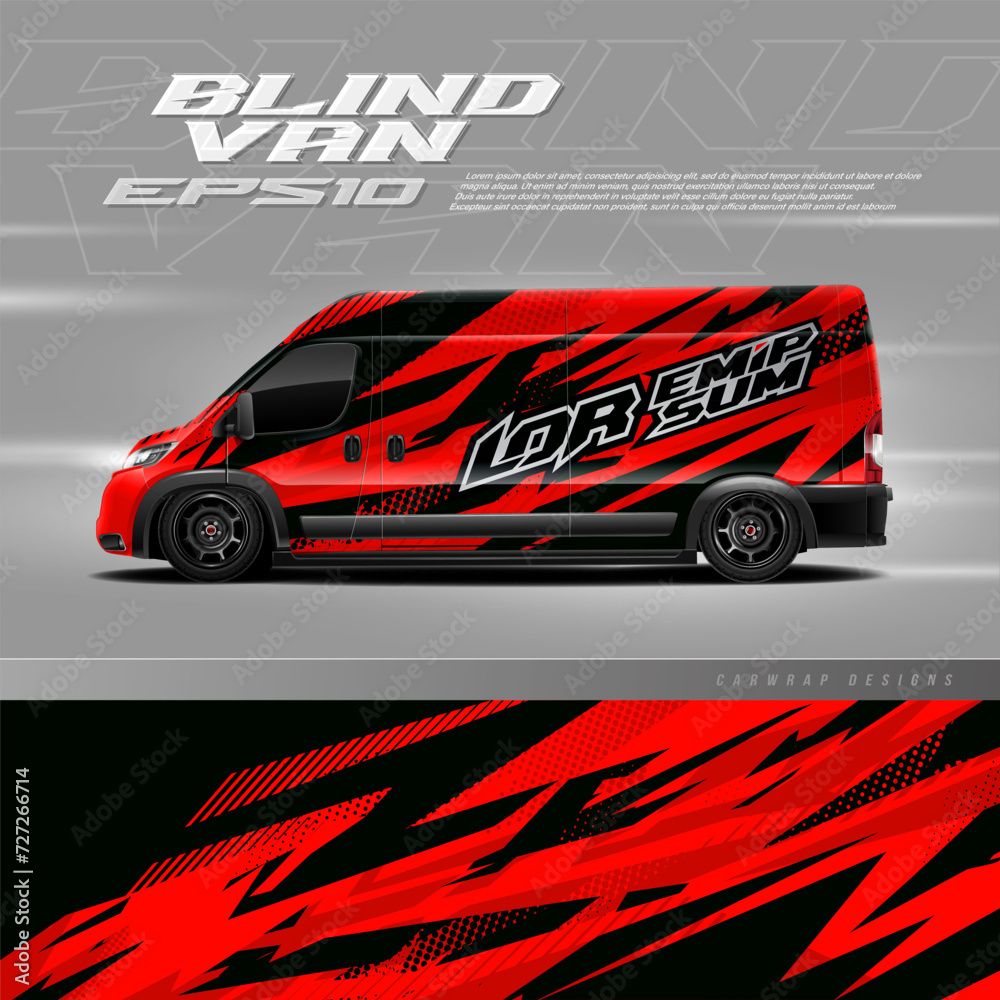 Van For Racing Blind van for racing car wrap design vector. Graphic abstract stripe ...