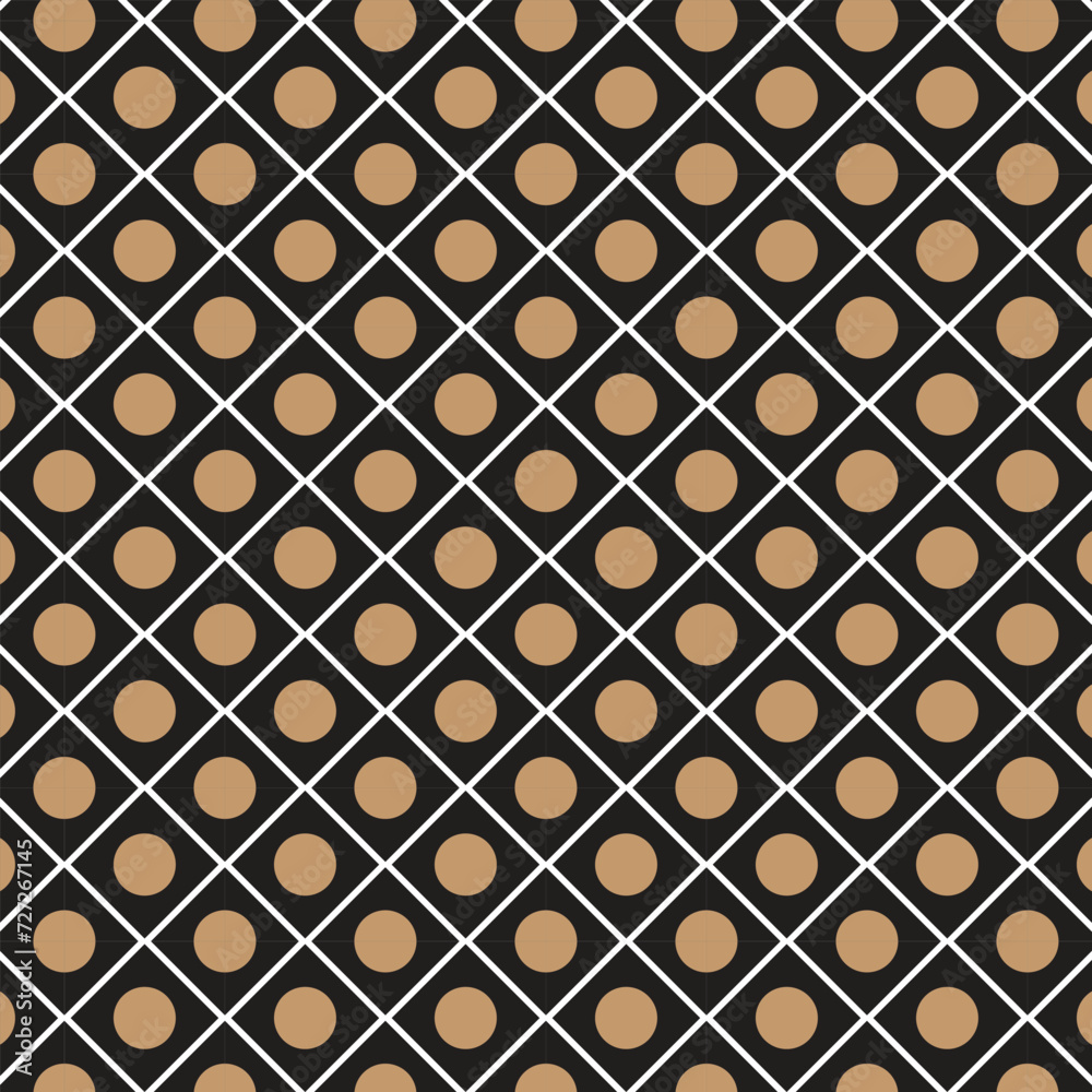 abstract seamless repeatable black rectangle and brown circle pattern. abstract seamless repeatable black rectangle and brown circle pattern.