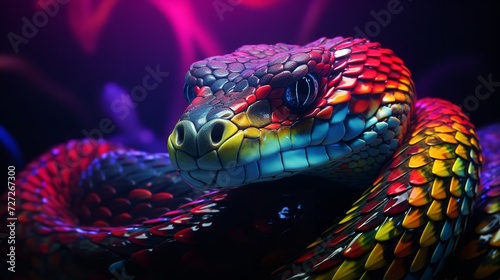 Snake Reptile in Abstract Graphic Highlighters