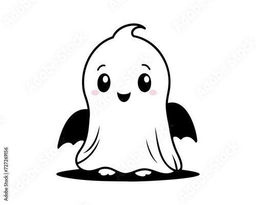 cute halloween ghost line art, baby ghost, holloween, valentine, scary, spooky, spook