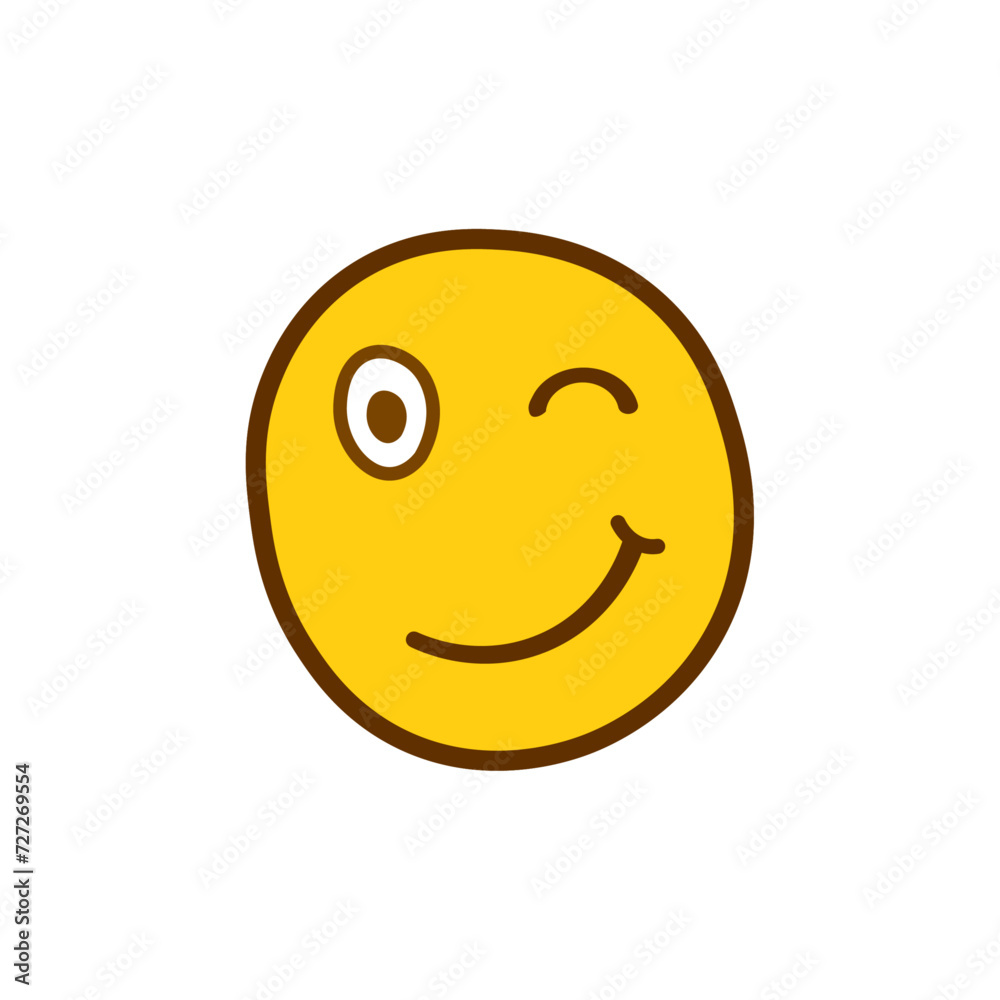 Winking face Large size of yellow emoji smile