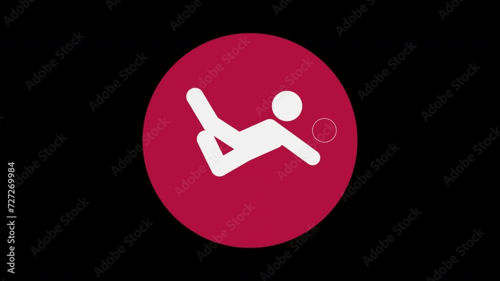 Pictograma de los Juegos Olímpicos en el centro con el deporte voleibol  con alpha en un circulo rojo