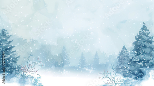 wallpaper of a Elegant Winter watercolor image   with empty copy space