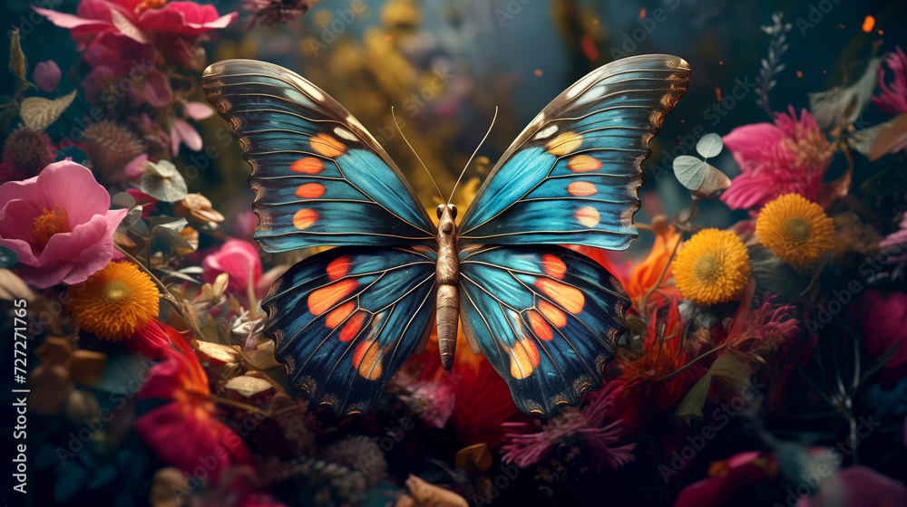 butterfly on the flower butterfly on the flower