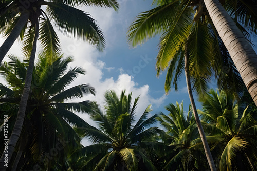 Coconut trees  palm trees wallpaper  tropical background