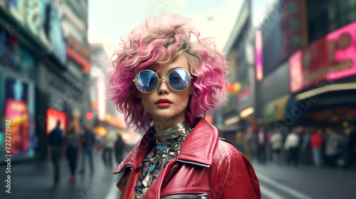 portrait of a woman in the city  sunglasses fashion beauty stylish lifestyle