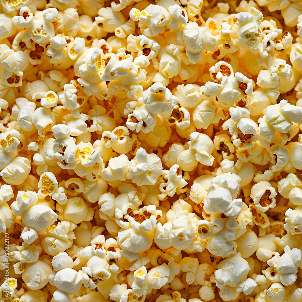 Close up of Cinema Food popcorn in a full screen tile image that can be repeated infinitely Close up of Cinema Food popcorn in a full screen tile image that can be repeated infinitely