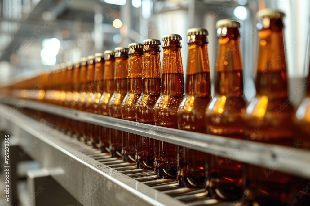 Beer bottles on the conveyor belt Beer bottles on the conveyor belt Beer bottles on the conveyor belt Beer bottles on the conveyor belt