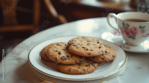 Cookies in a plate on the table