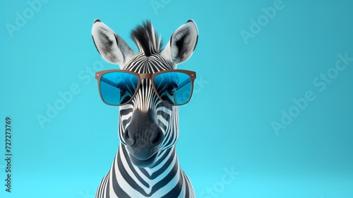 Cartoon Colorful Giraffe with Sunglasses On  