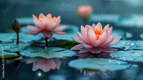Lotus Bloom: Close-Up in a Serene Pond