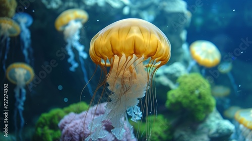 jellyfish on the seabed.