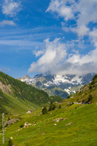 Landscape near Sustenpass with high alpine road, Innertkirchen - Gadmen, Switzerland
