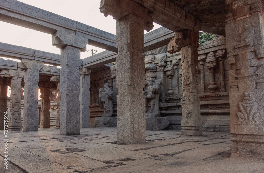 Achaturaya temple in the morning near Hampi village, Karnataka, India