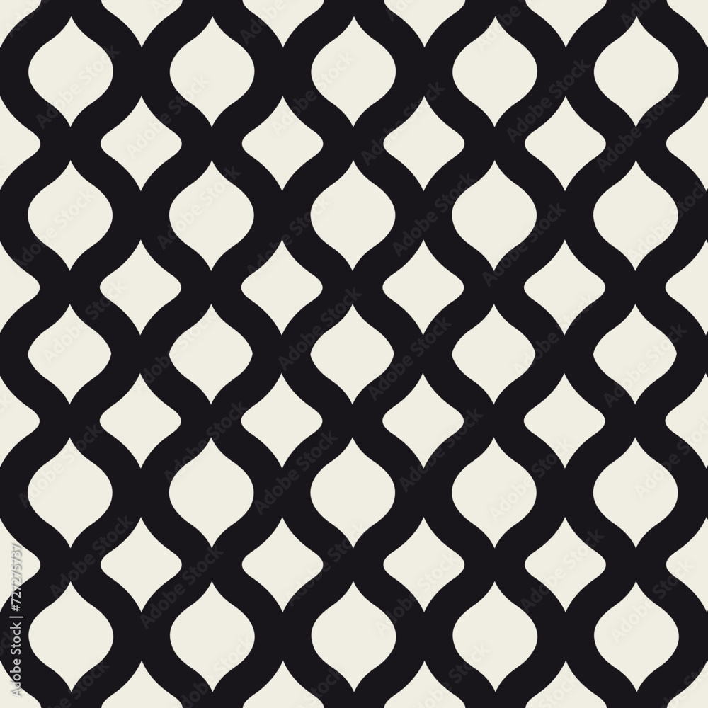 Modern Decor Pattern, abstract square ornament monochrome black pattern