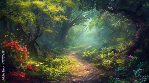 fairy forest illustration. © Yahor Shylau 
