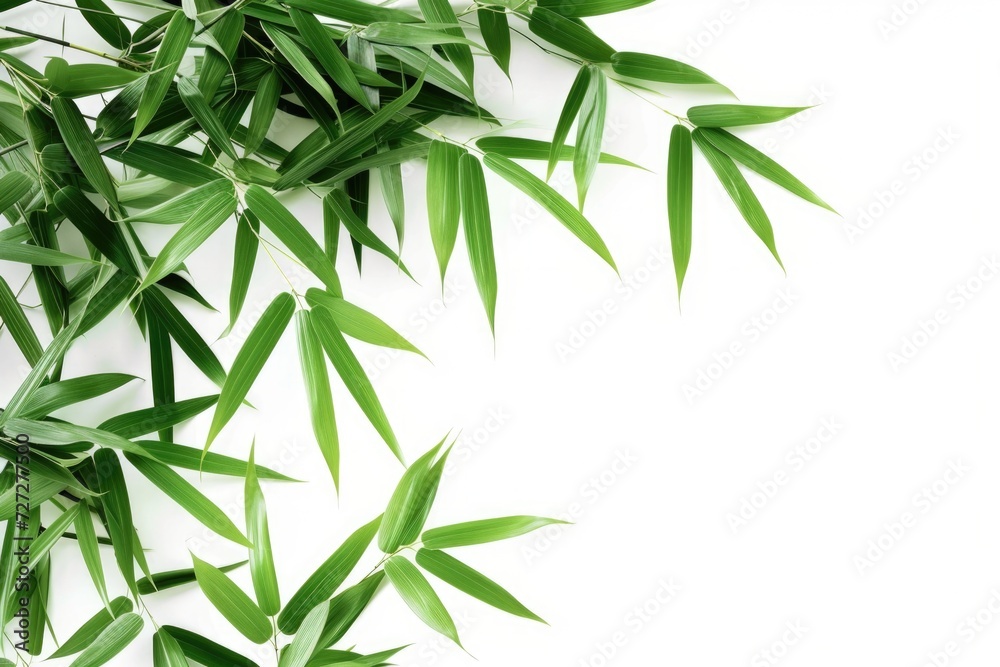 Bamboo leaves on white background Bamboo leaves on white background