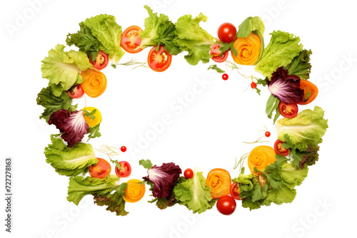 many different vegetable frame isolated on transparent background