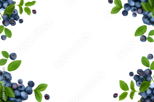 blueberry frame isolated on transparent background