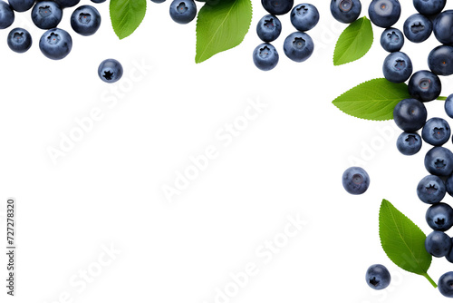 blueberry frame isolated on transparent background