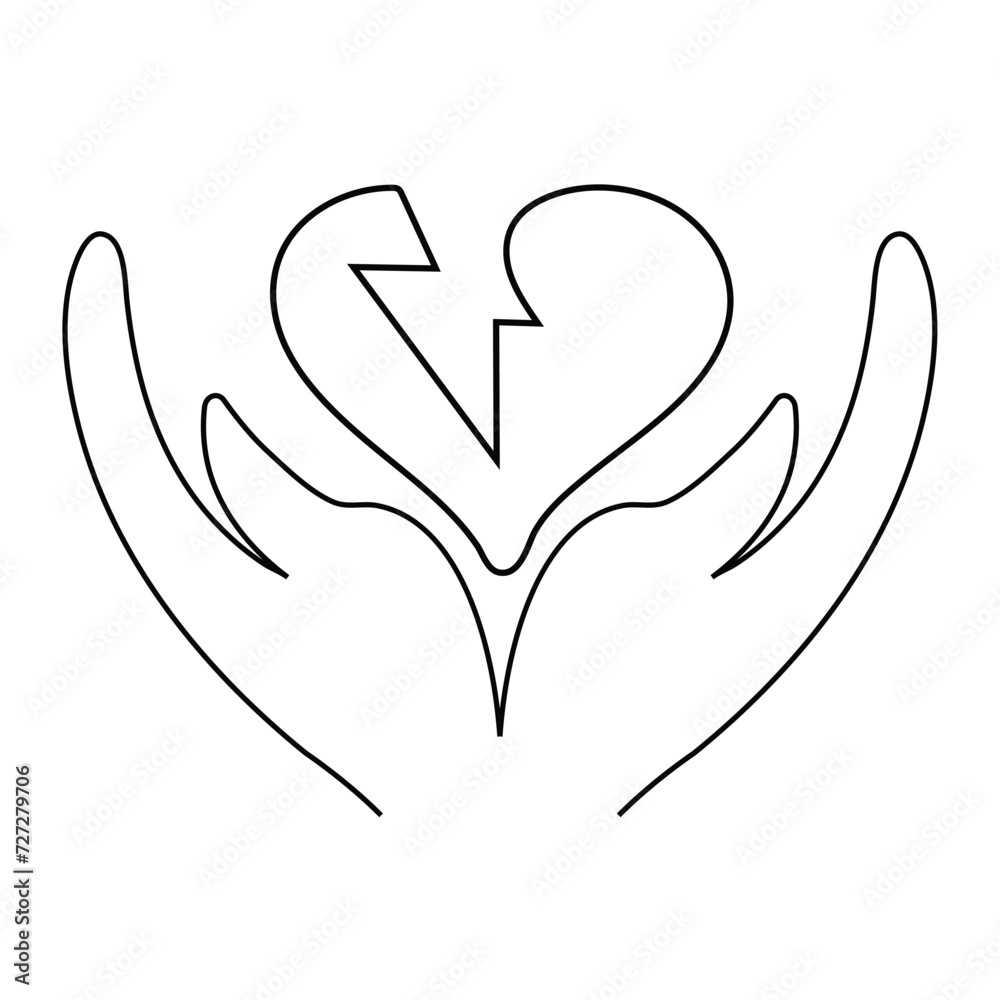 Heart shape Romantic symbol illustration continuous drawing single line art Heart shape Romantic symbol illustration continuous drawing single line art