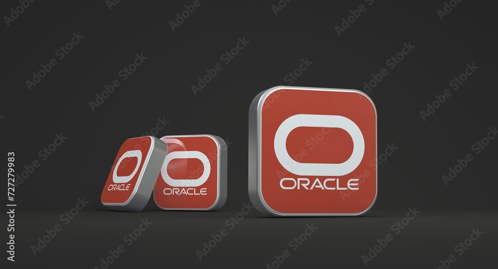 Oracle, Cloud Application Software and Cloud Platform 3D Render Stock ...