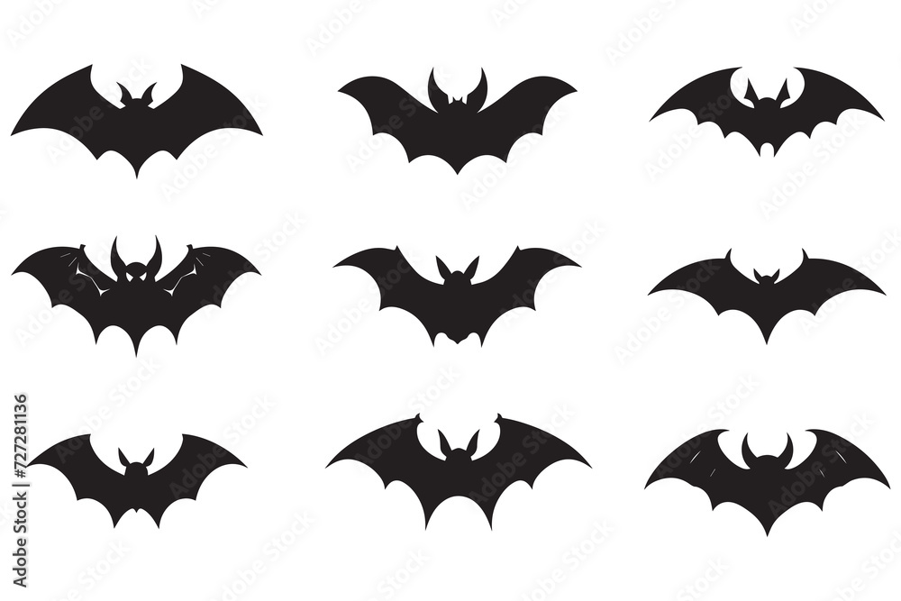 halloween bat icon silhouette.
