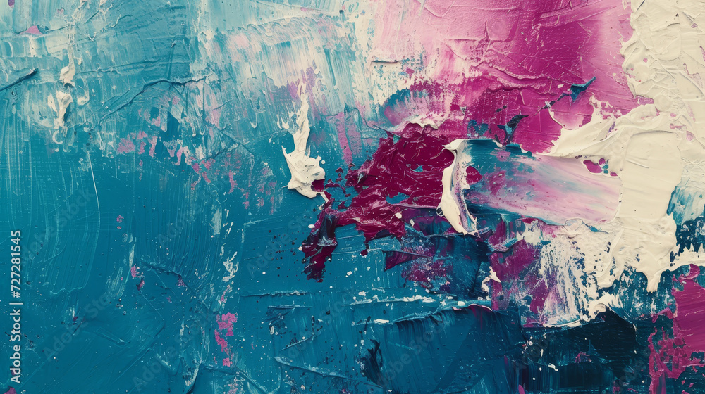 Expressive Blue and Pink Acrylic Paint Artwork
