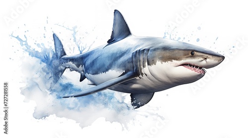 Watercolor Drawing of a Shark - Generative Art  