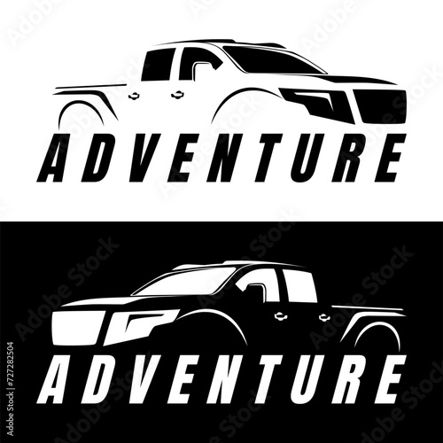 	












pick up truck logo design vector	
