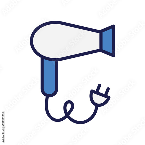 hair dryer icon with white background vector stock illustration