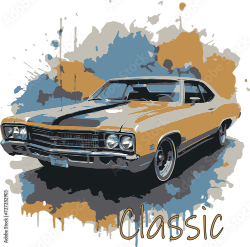 classic car t-shirt designe