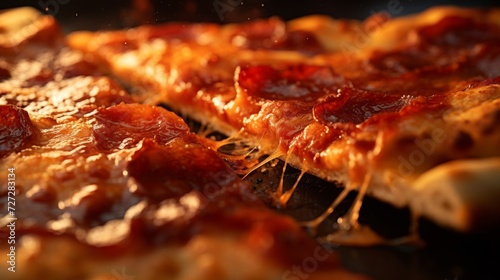 Close Up of a Slice of Pepperoni Pizza © yousaf