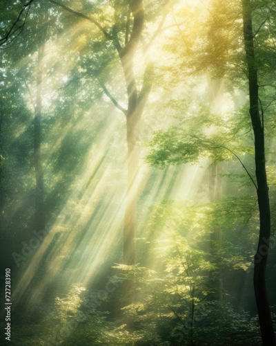 sunlight shines through the trees © Alexei