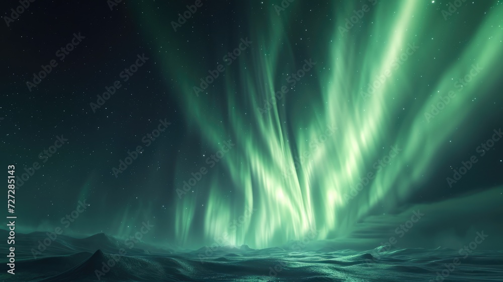 Fototapeta premium Beautiful night sky with colourful northern lights. Polar aurora, natural effect