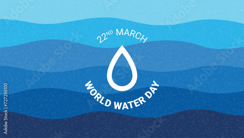 Concept banner for world water day. Vector illustration with banner for decoration of world water day. Concept of retro banner with water waves and typography for social media, cover, branding.