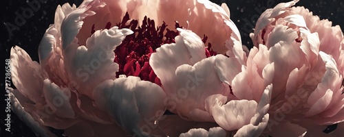 there is a close up of a pink flower with white petals