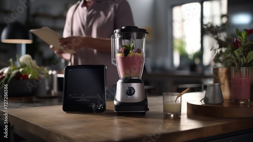 Man Making a Smoothie in a Blender